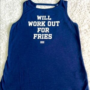 Blue Tank Top with Fun Slogan